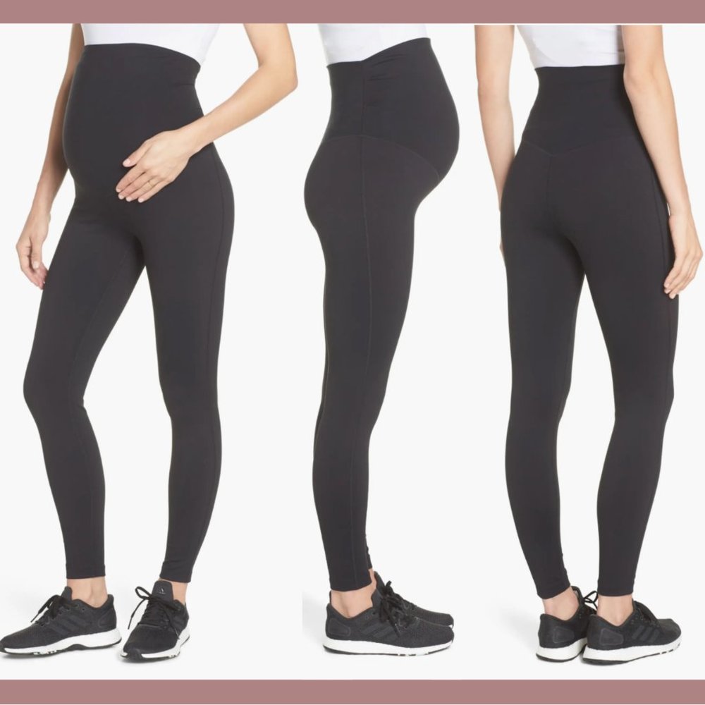 NEW $69 Zella‎ [ Small ] Mamasana Live In Maternity Ankle Leggings in Black
